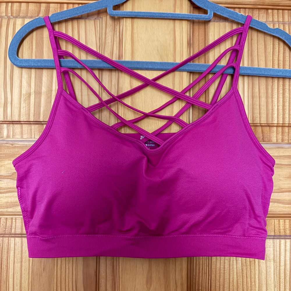 Zenana V neck lattice bralette
